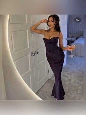 strapless open back dress Light Pink Tiered Off Shoulder Princess Long Gown